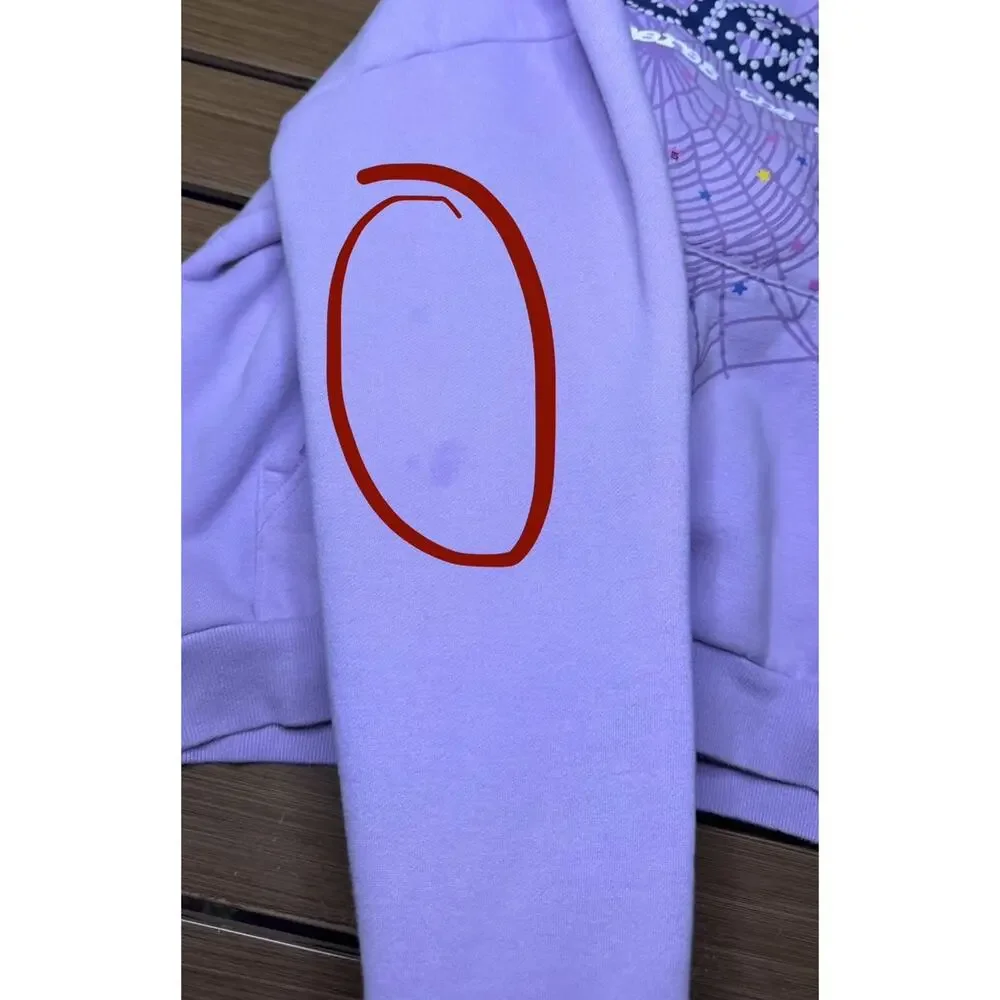 Spider Acai Web Hoodie Size Small Purple Sp5der ( Stain) - Picture 11 of 11